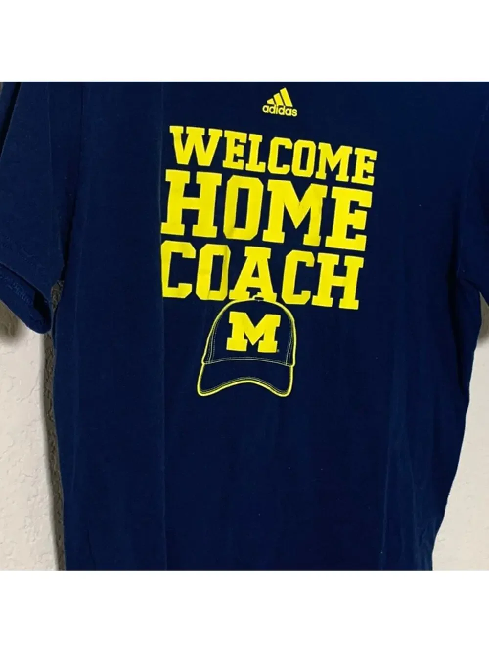 Adidas Michigan Wolverines Welcome Home Coach T Shirt Mens L Harbaugh Football